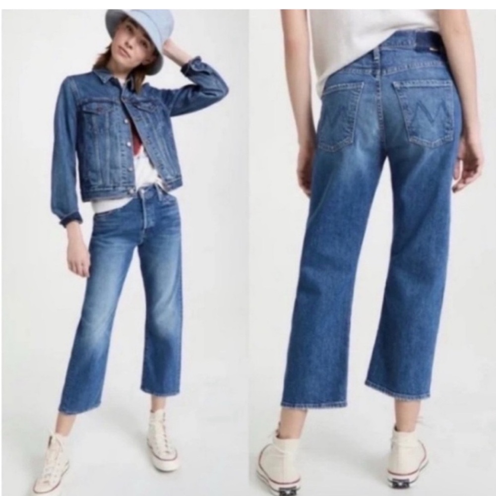 Mother Denim The Ditcher Crop “Running With Scissors” Size 28 Straight Leg